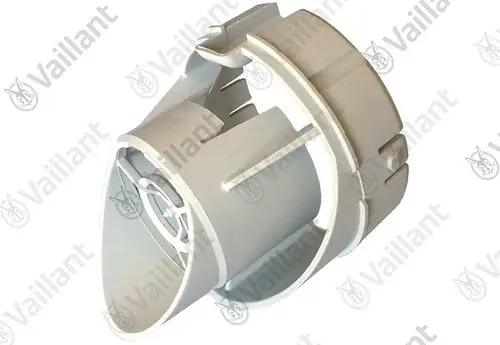 Vaillant Windschutz, aus Kunststoff, zylindrische Form mit seitlichen Halterungen; geeignet für Heizsysteme, möglicherweise zur Ableitung von Abgasen.